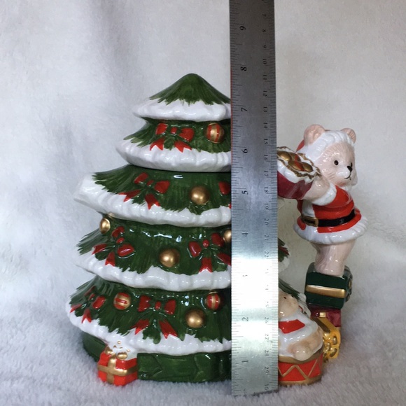 World Bazaar Cute Teddy Bear in Santa Suit Christmas Tree teapot hand painted - Picture 9 of 13